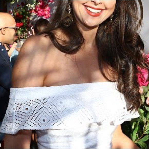 KOOKAI White Broderie Anglaise Embroidered Off The Shoulder Mini Dress - Picture 9 of 16